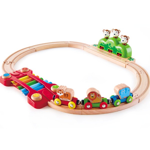 Circuito de tren música y monos