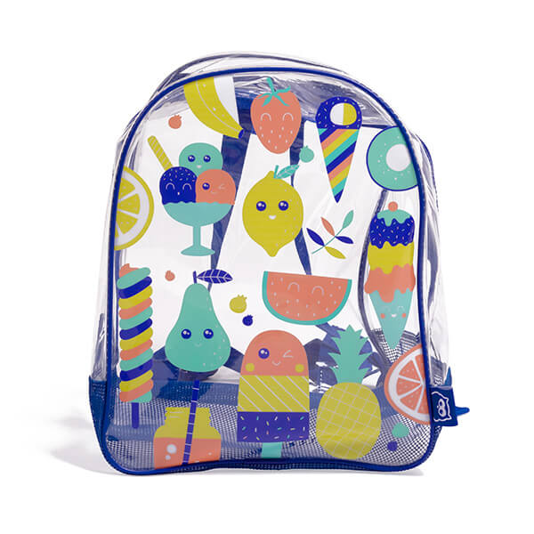 Mochila de playa azul naranja