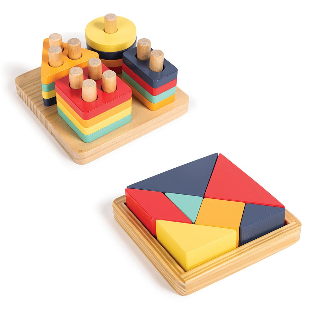 Montessori wooden blocks puzzle