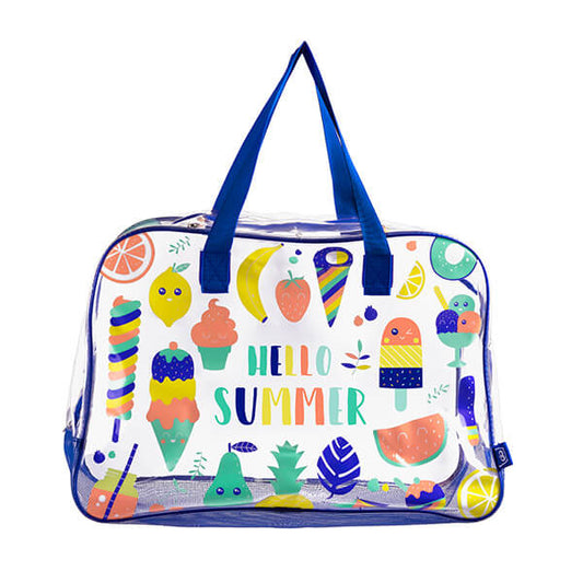 Bolso de playa azul naranja